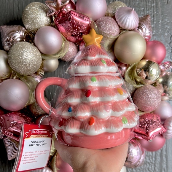 ✨NEW💖Mr Christmas Pink Christmas Tree Holiday Mug🎄 - Picture 4 of 9